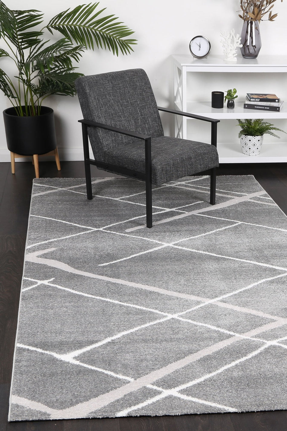 Kimberley 2 Lattice Grey Rug