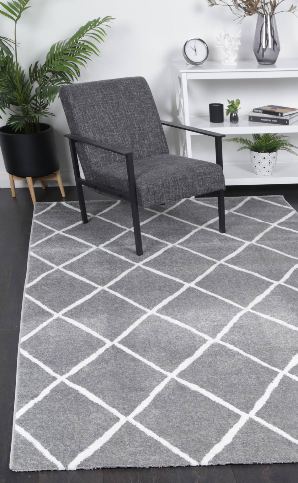 Kimberley 1 Trellis Grey Rug