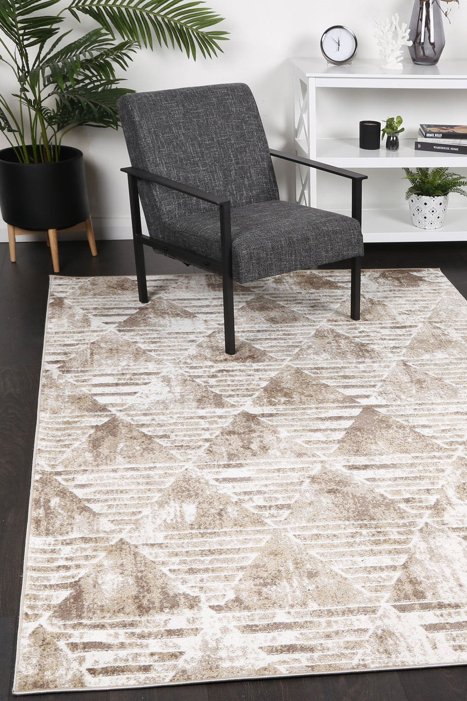 Kimberley 4 Matrix Geometric Latte Rug