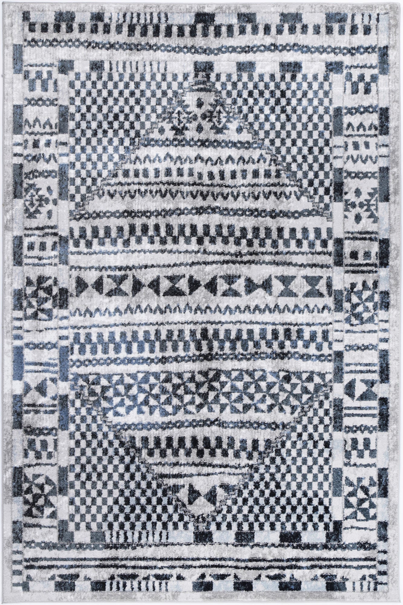 Kimberley 7 Aztec Blue Rug – Persian Rug Gallery