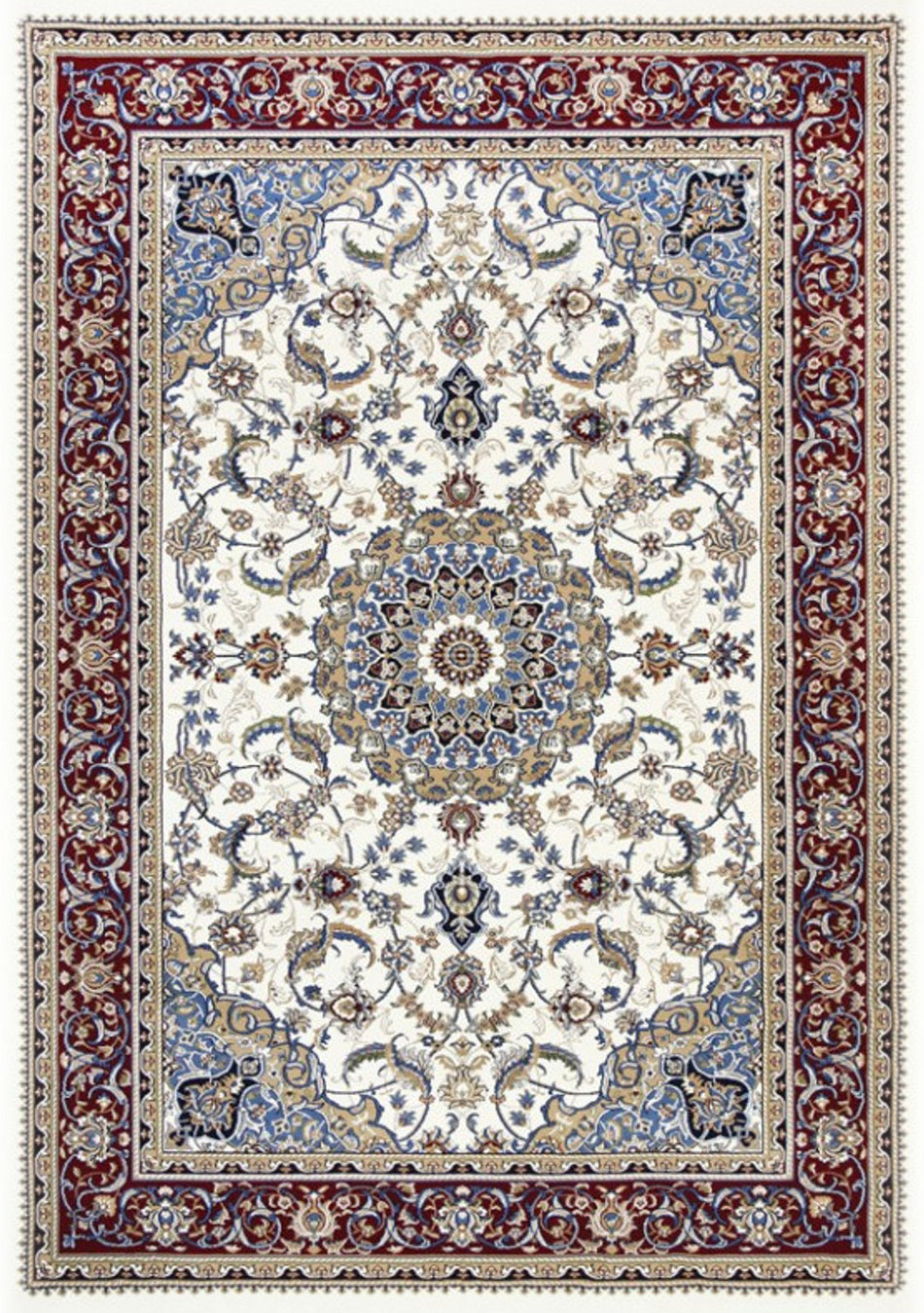 Nain Cream and Red Medallion Rug