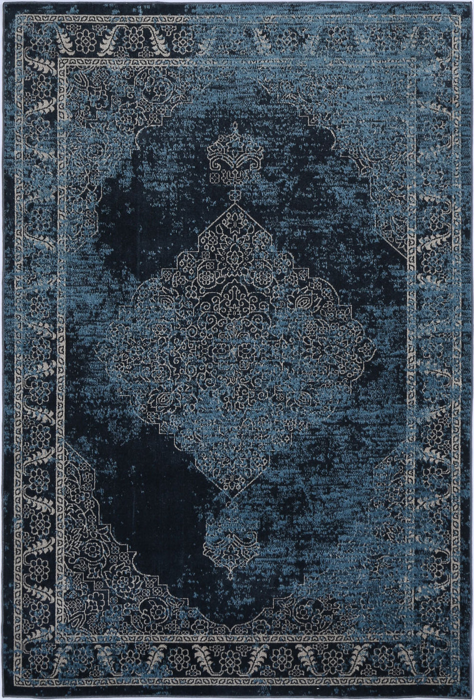 Oporto Algeciras Blue Transitional Soft Rug