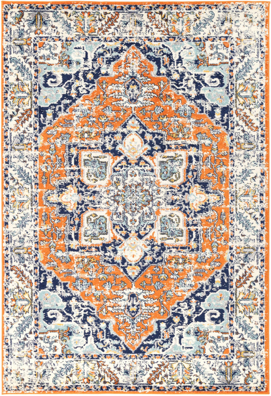 Sicily Messina Orange & Blue Transitional Rug
