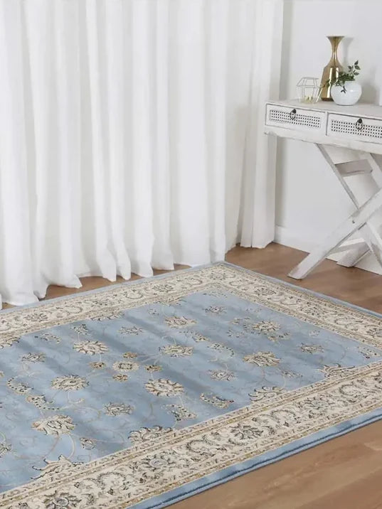 Suzani Blue Floral Designer Rug