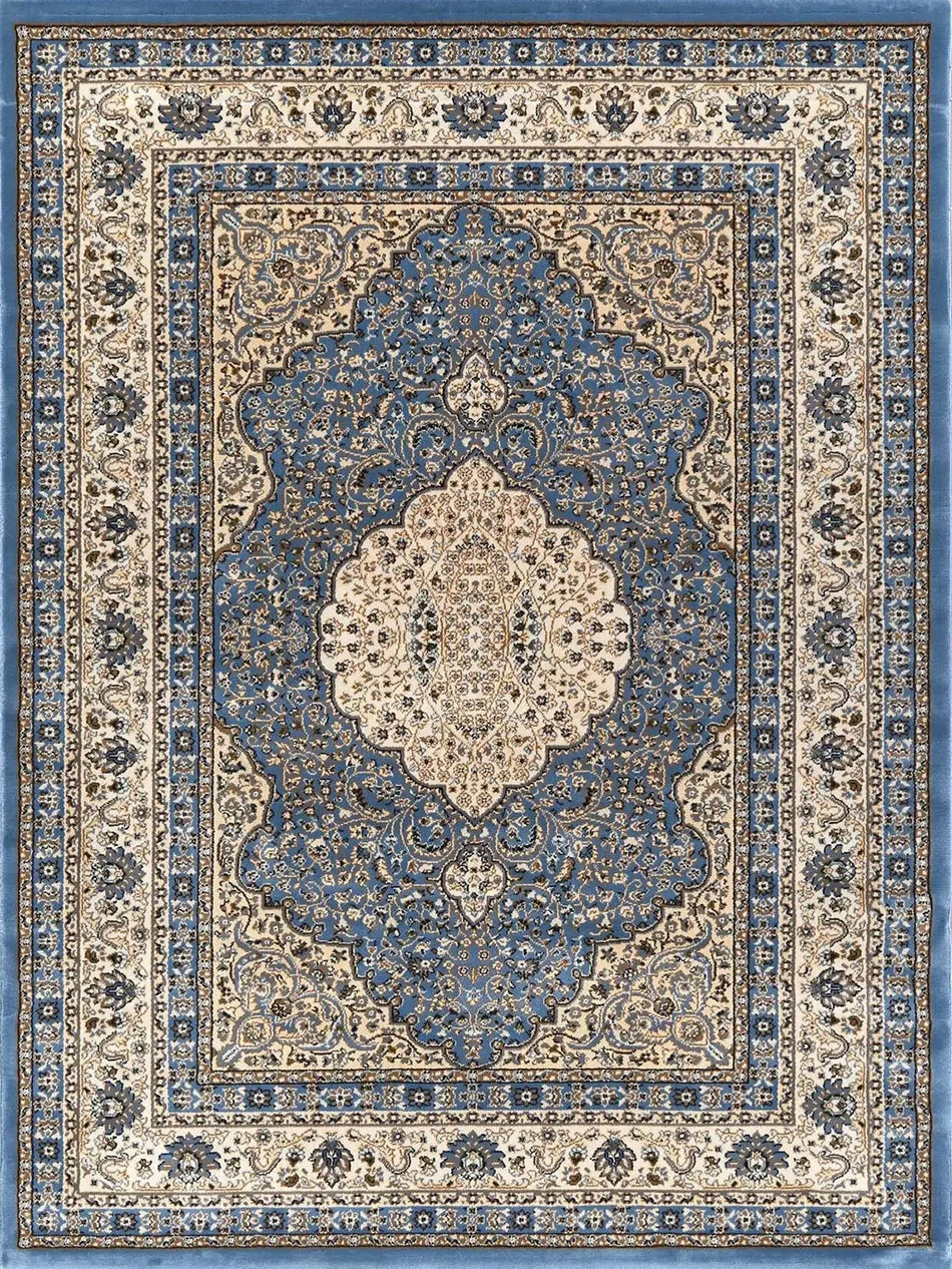 Suzani Blue Medallion Designer Rug