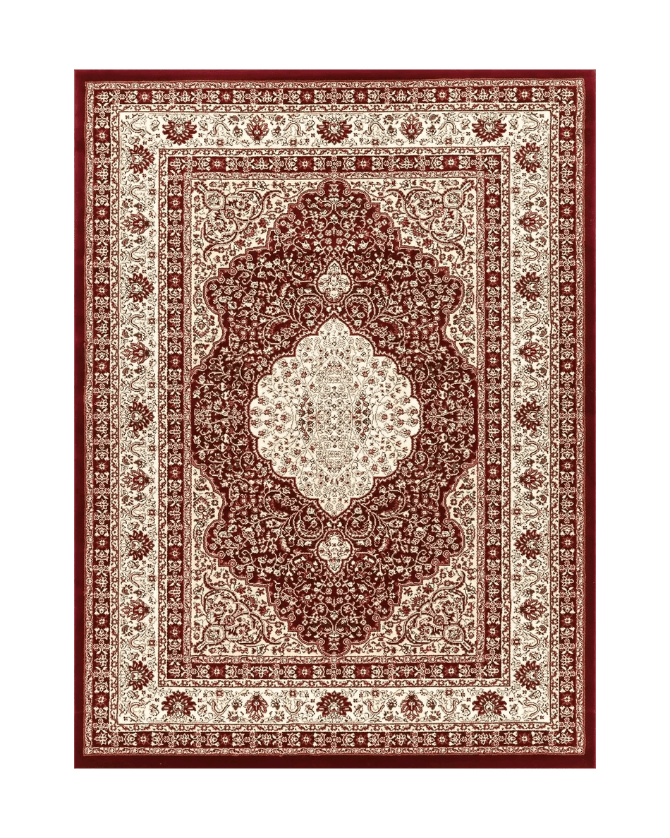 Suzani Red Traditional Medallion Rug