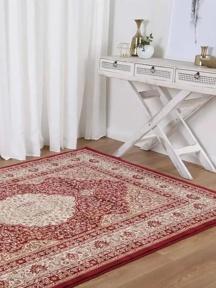 Suzani Red Traditional Medallion Rug