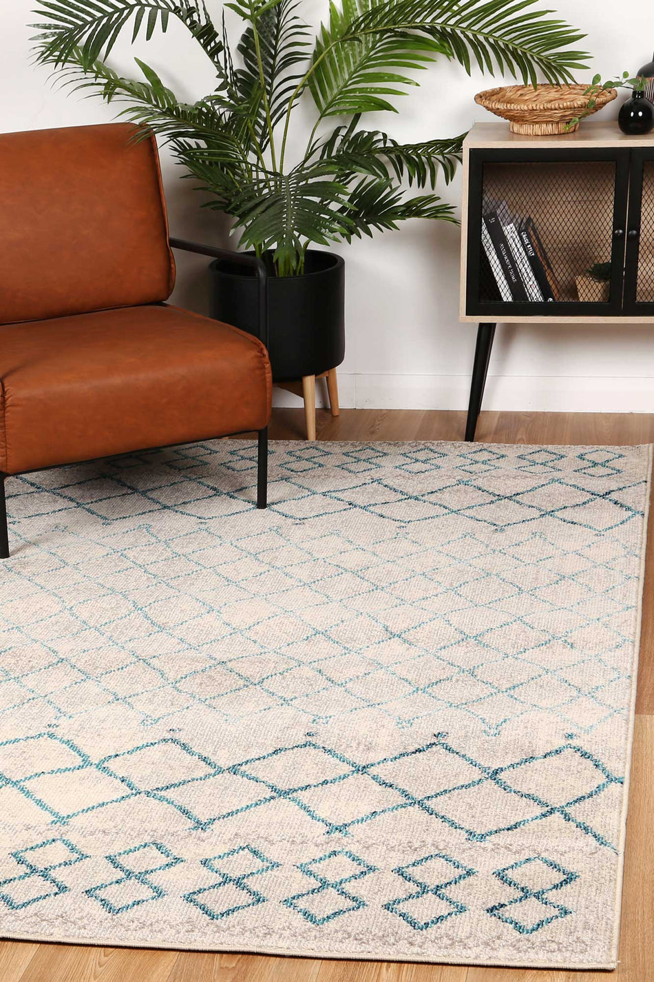 Tulin 9 Blue Lattice Rug