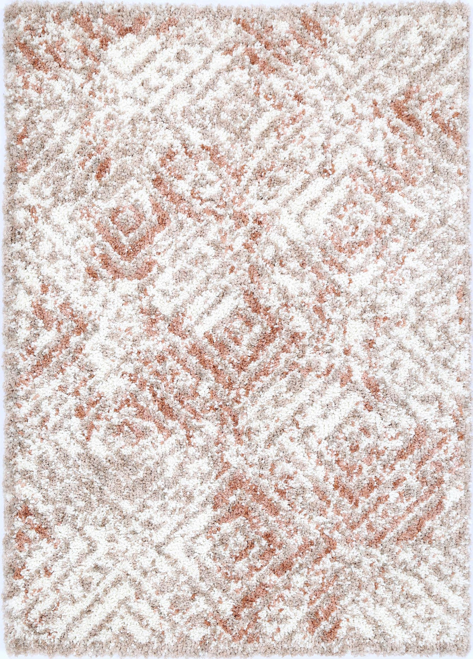 Shaggy Pile Moroccan Inspired Designer Rug