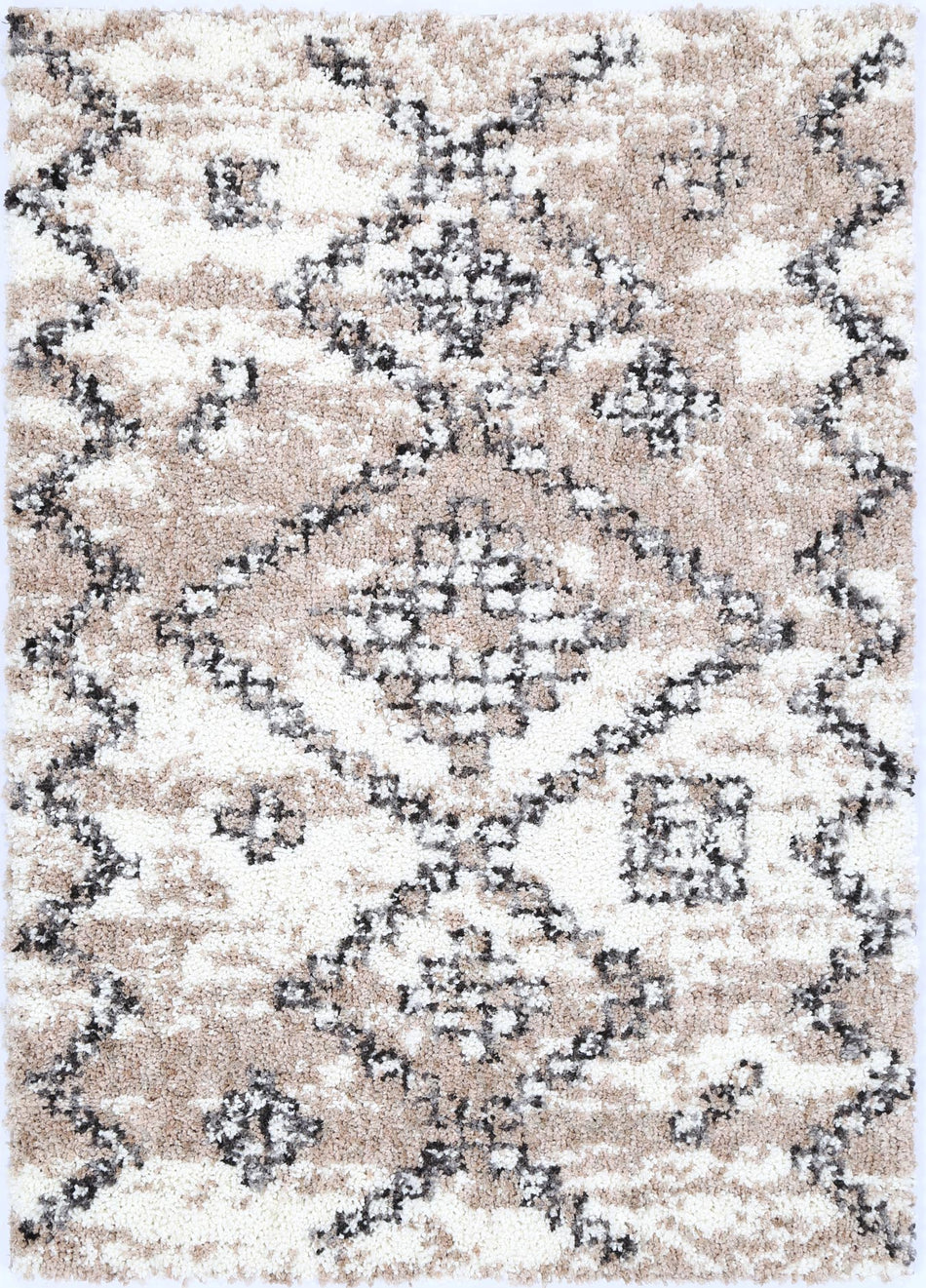 Shaggy Pile Moroccan Inspired Designer Rug