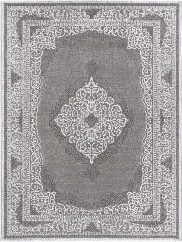 Antalya Silver Medallion Transitional Rug