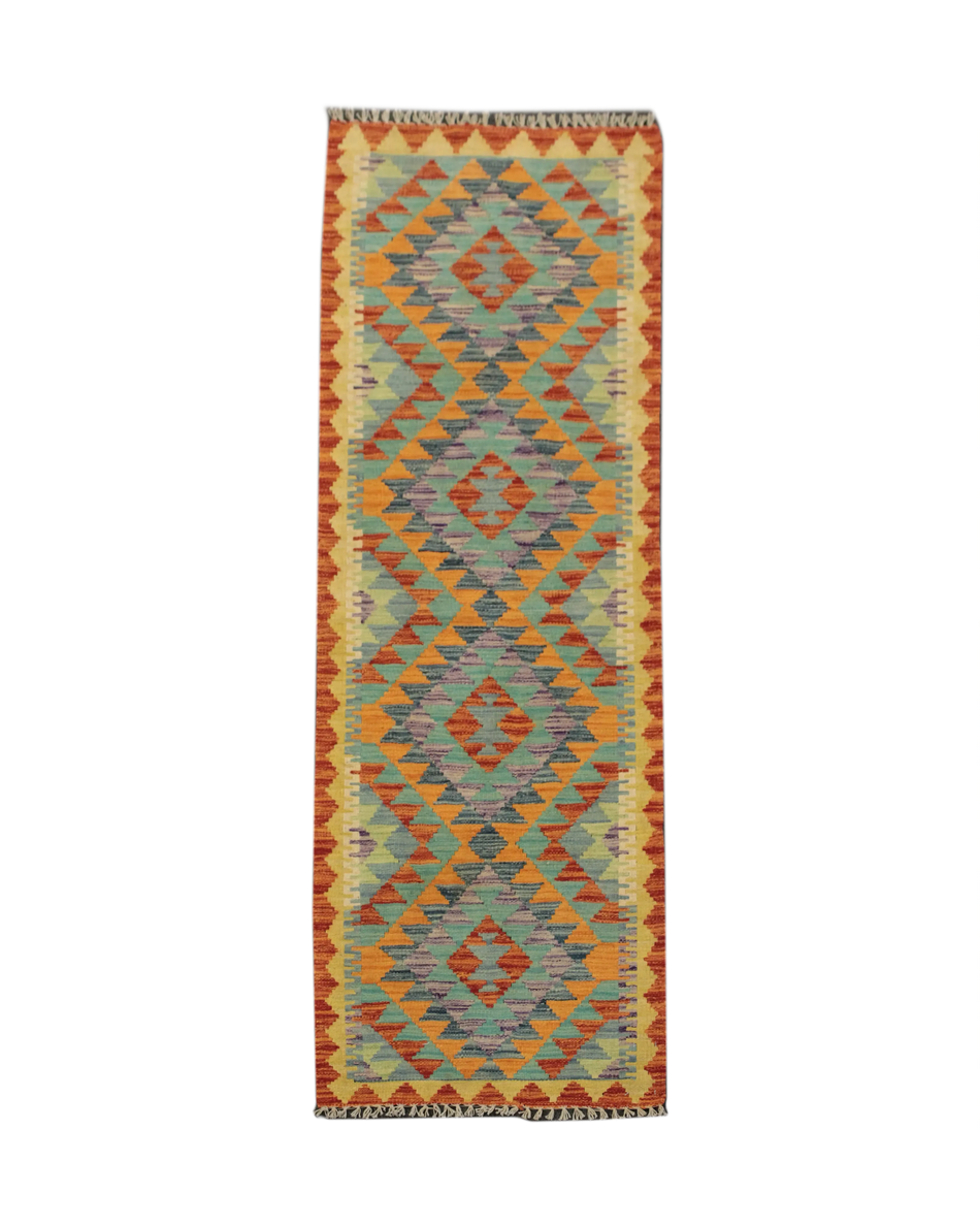 Chobi Kilim Runner - 196 cm x 69 cm lo