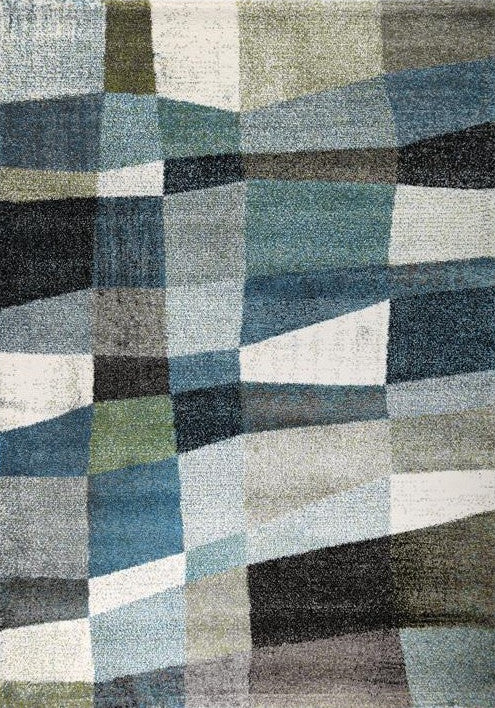 Passion Blue and Grey Modern Rug