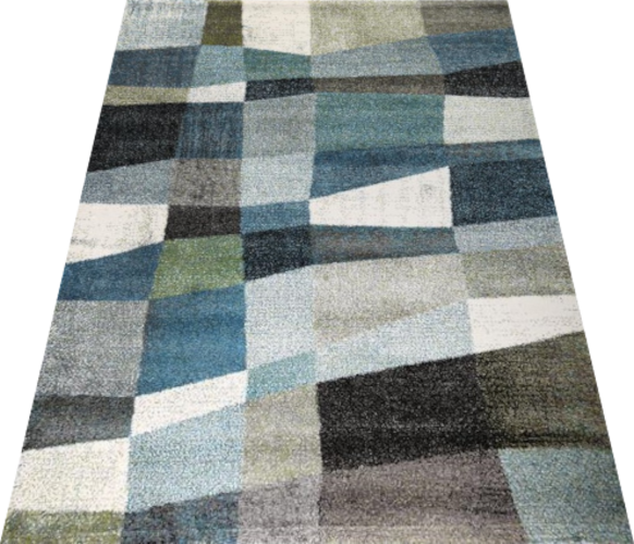 Passion Blue and Grey Modern Rug