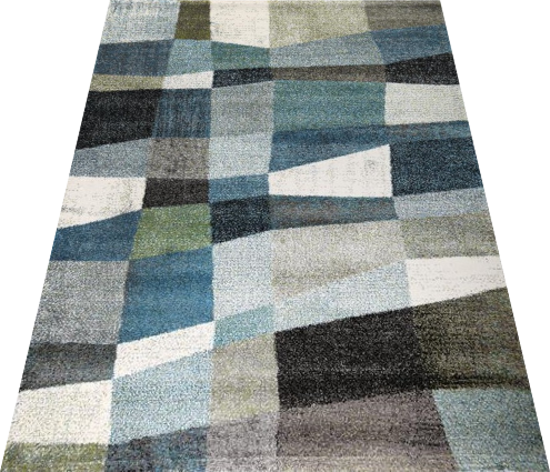 Passion Blue and Grey Modern Rug