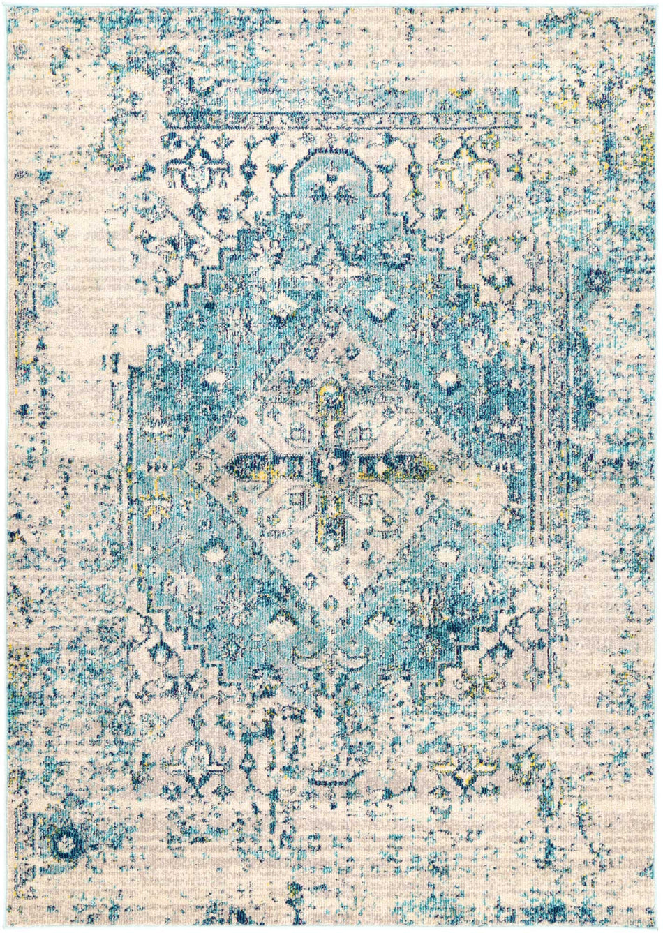 Tulin 13 Faded Cream & Blue Rug