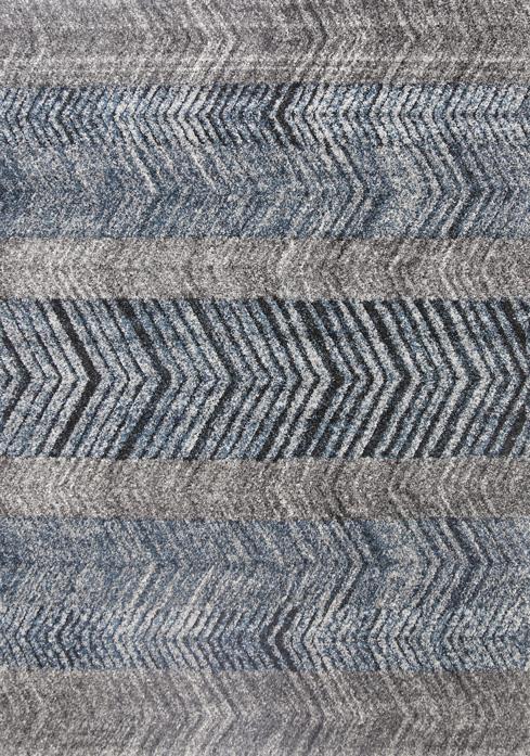 Ibiza Blue Chevron Textured Rug