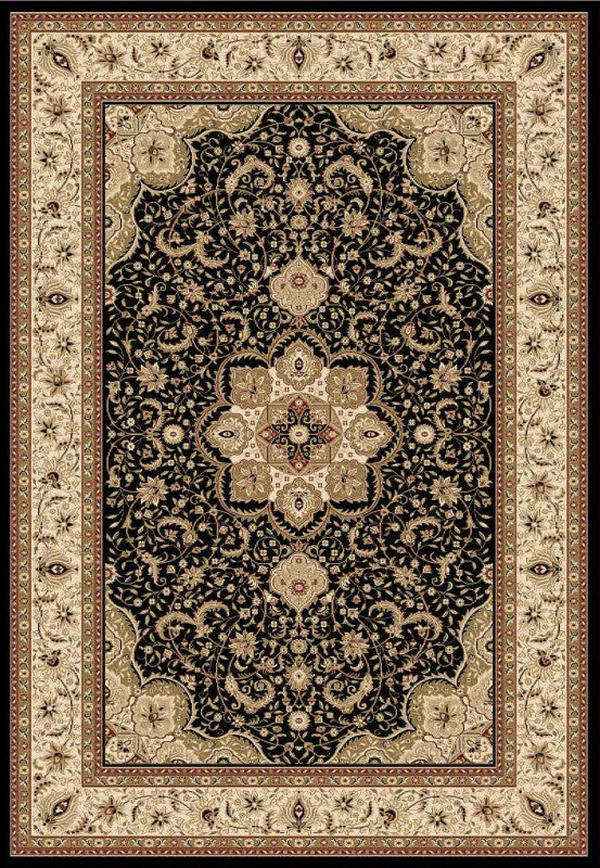 Black Isfahan Rug Traditional Isfahan Premium Designer Rug (3891 091 Black) – Persian Rug ...