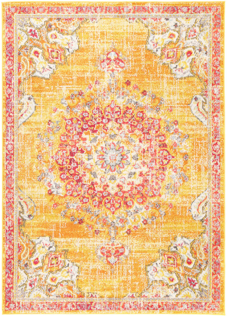 Tulin 19 Sunshine Yellow & Pink Rug