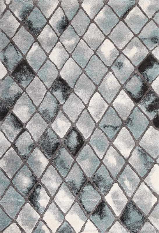 Vegas Modern Grey Lattice Rug