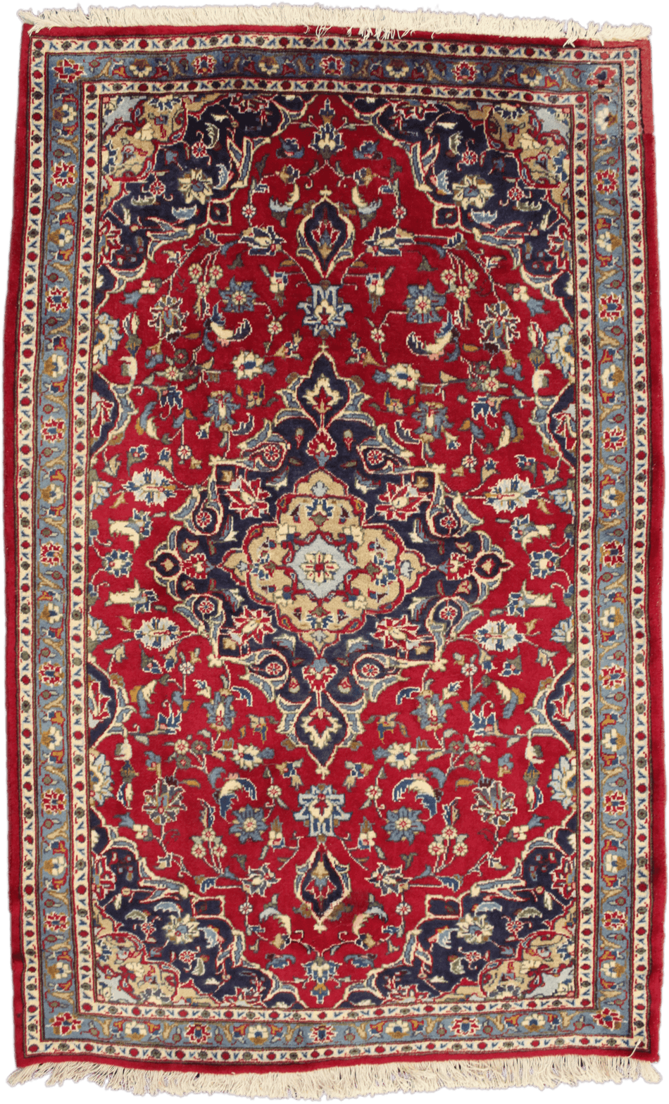 Vintage Kashan Rug - 186 cm x 114 cm