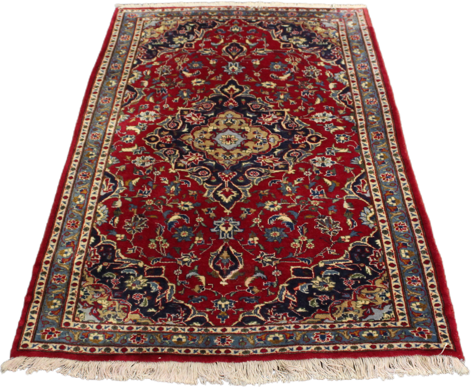 Vintage Kashan Rug - 186 cm x 114 cm