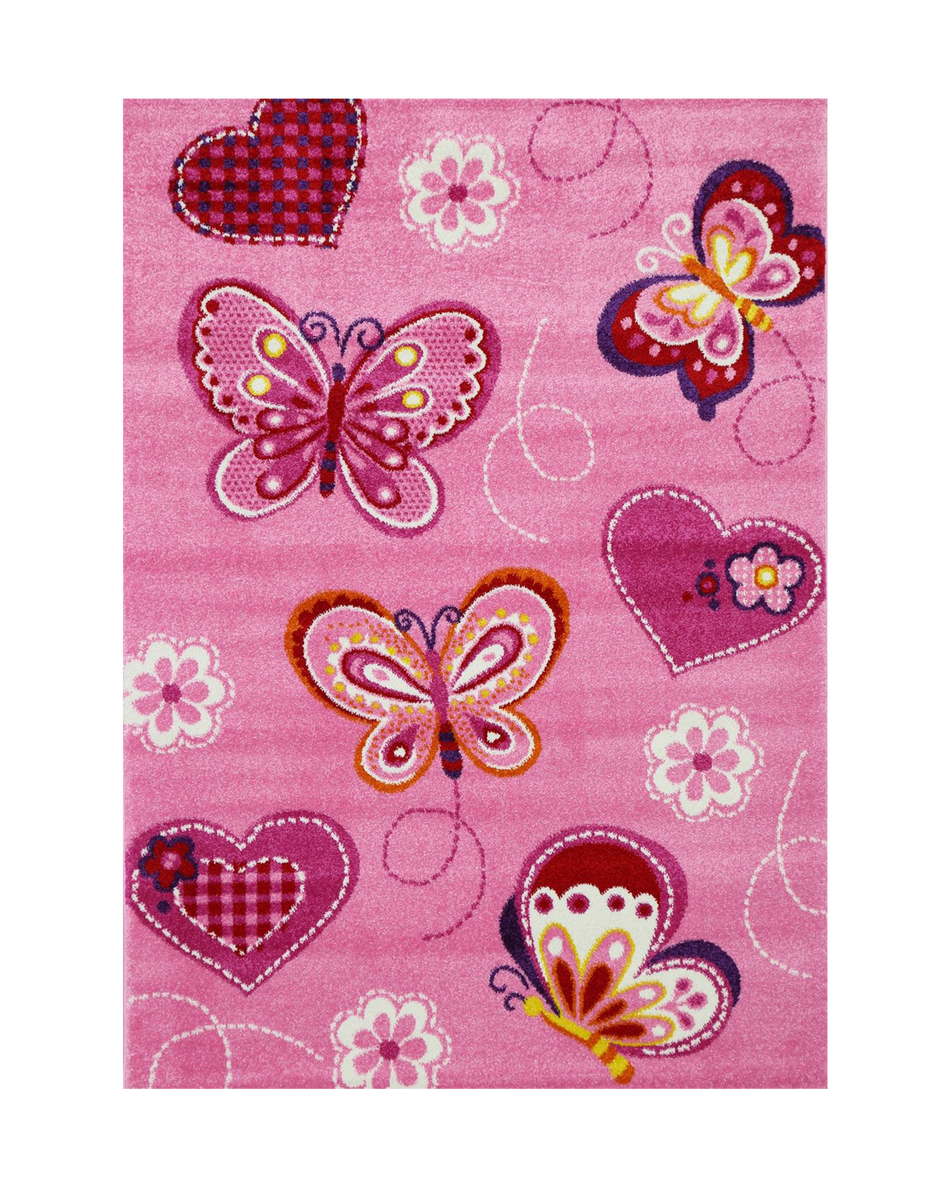 Beautiful Butterflies Pink Kids Rug