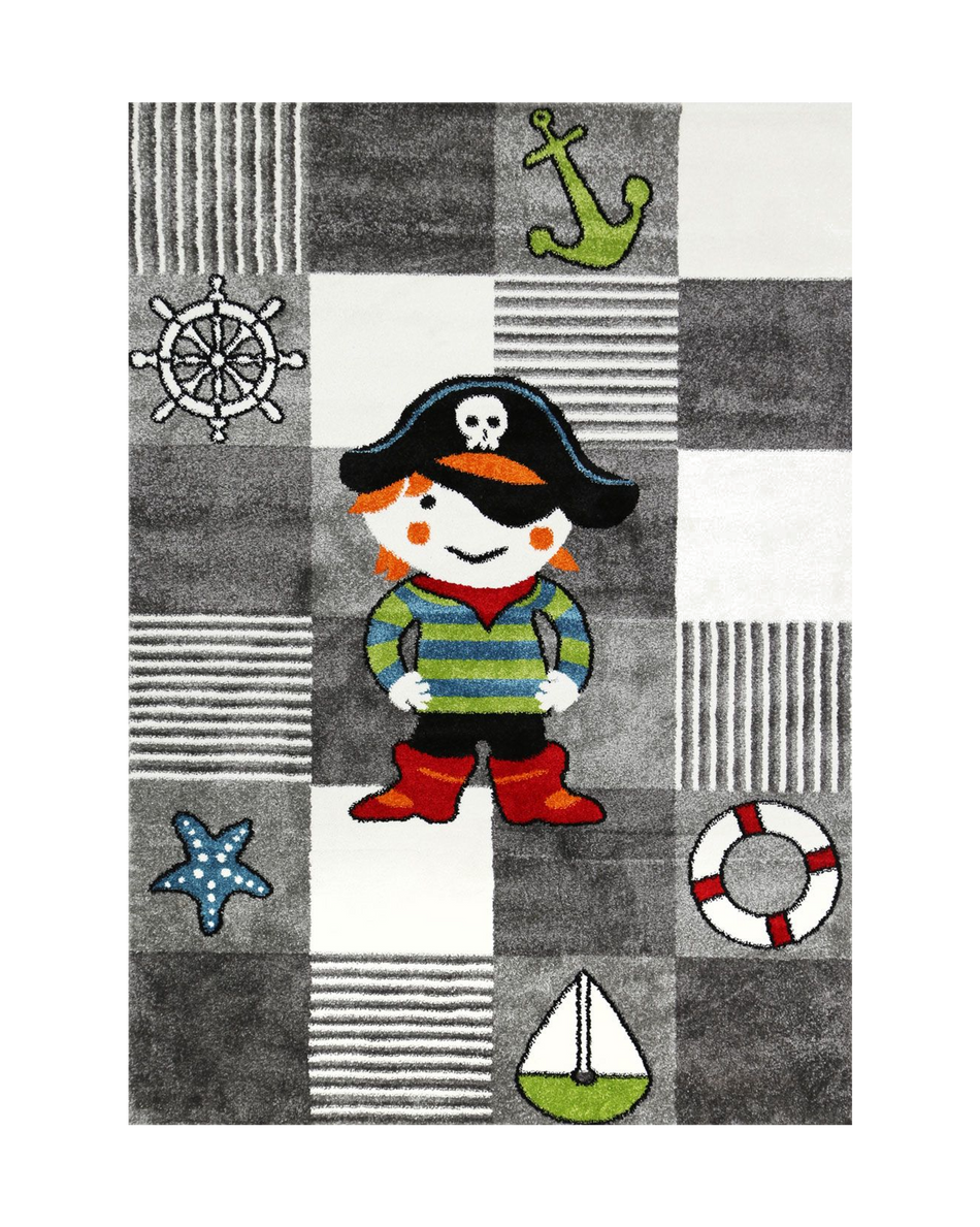 Pirate Party Grey Kids Rug
