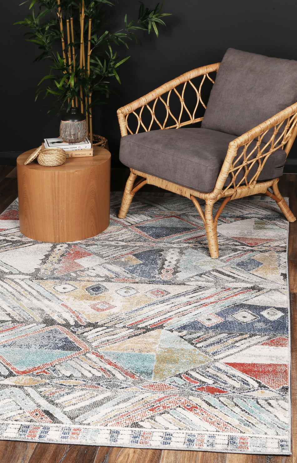 Bristol Geometric Muted Multi Designer Rug