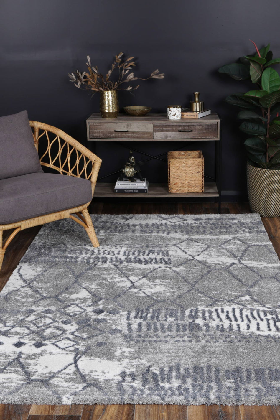 Century Aetius Grey Plush Designer Rug