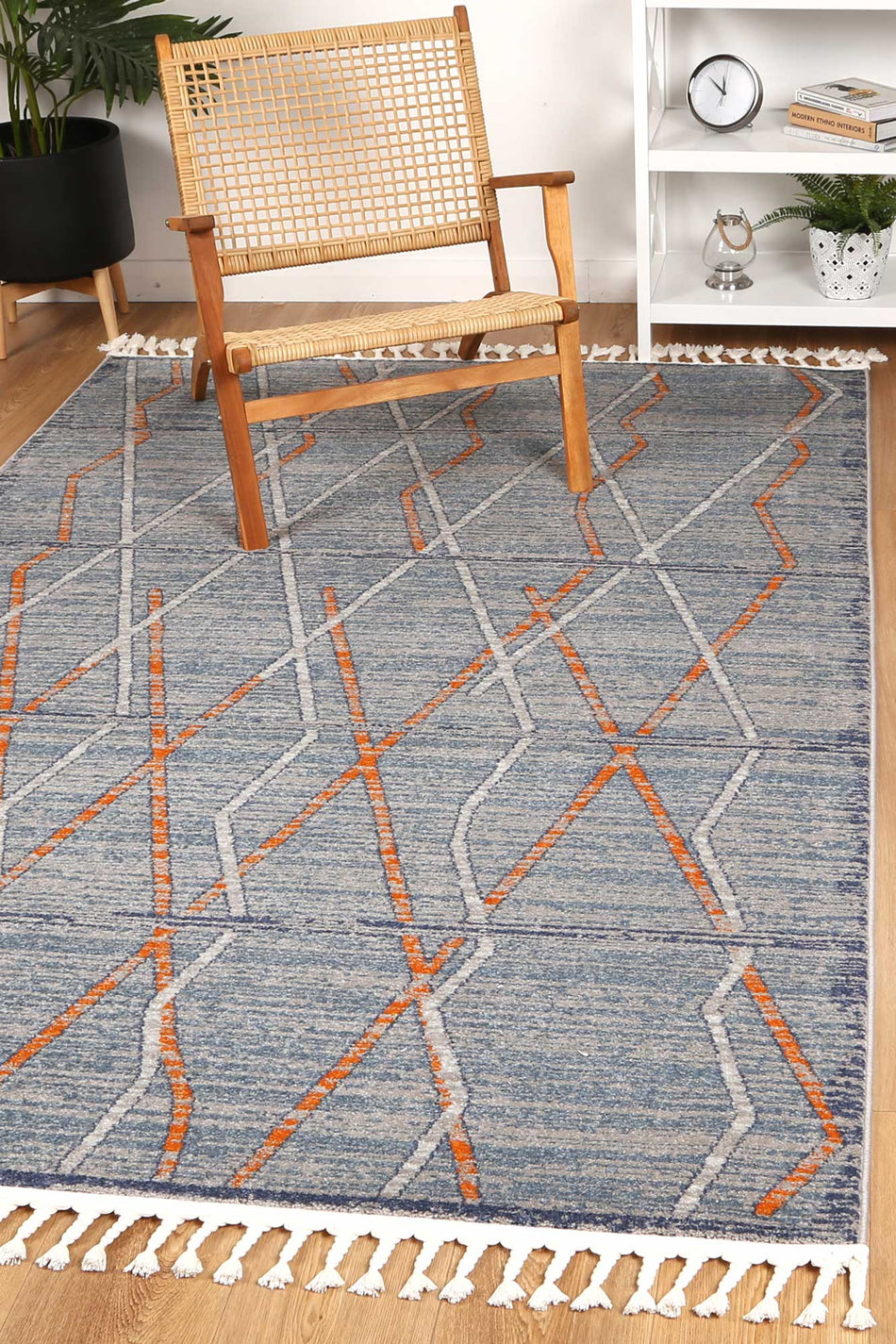 Catarpe Blue Contemporary Designer Rug