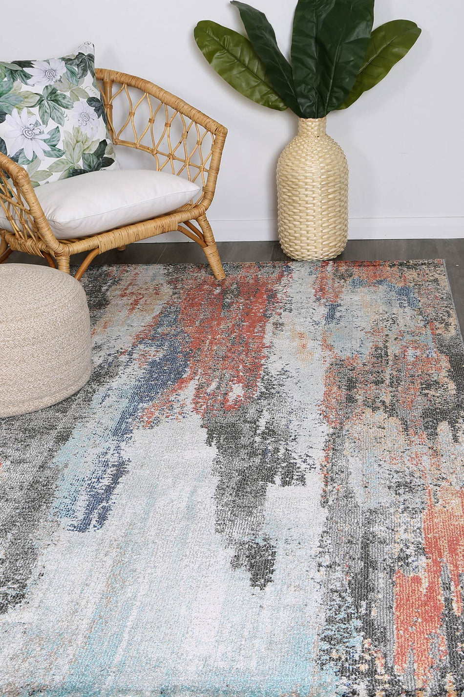 Modern Abstract Salsa Designer Rug