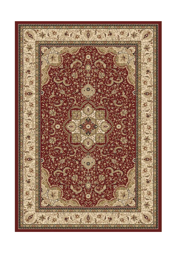 Traditional Isfahan Premium Designer Rug (3891 011 Red) Persian Rug